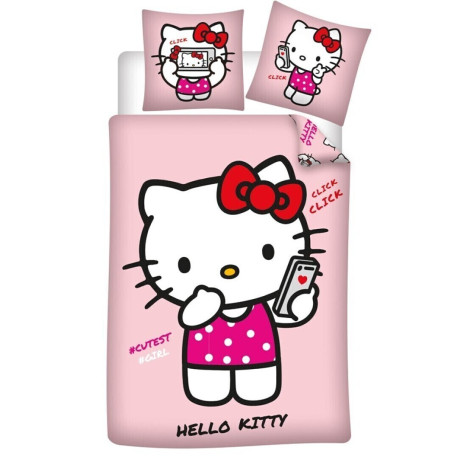 Parure de lit - Hello Kitty Au Téléphone - 140 cm x 200 cm