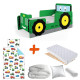 Pack complet Lit à clipser modèle TED le tracteur vert Lit+Matelas & Parure+Couette+Oreiller