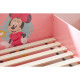 Lit bois Minnie Mouse Disney rose et motifs colorés - 140x70 cm