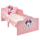 Lit bois Minnie Mouse Disney rose et motifs colorés - 140x70 cm