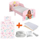 Lit bois + Matelas Princesses Disney Raiponce et Vaiana - 140x70 cm