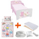 Pack Lit Peppa Pig avec Matelas et Textile complet - couchage 140x70 cm