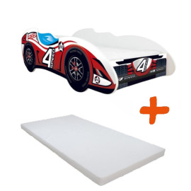 Lit + Matelas - Lit Enfant 4 Speed - F1 - 140 x 70 cm