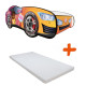 Lit et Matelas - Lit Enfant Bella - Racing Car Girl - 140 x 70 cm