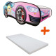 Lit et Matelas - Lit Enfant Blanca - Racing Car Girl - 140 x 70 cm