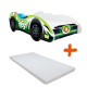 Lit + Matelas - Lit Enfant Fresh Car - F1 - 140 x 70 cm