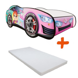 Lit et Matelas - Lit Enfant Rosa - Racing Car Girl - 140 x 70 cm