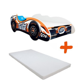 Lit + Matelas - Lit Enfant Twist Car - F1 - 140 x 70 cm