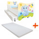 Lit pour enfant modèle petit éléphant avec tiroir de rangement et Matelas - couchage 70 x140 cm