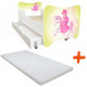 Lit pour enfant modèle poney avec tiroir de rangement et Matelas - couchage 70 x140 cm