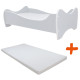 Lit et Matelas - Lit Enfant Blanc et Gris -