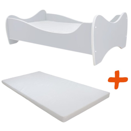 Lit et Matelas - Lit Enfant Blanc et Gris -