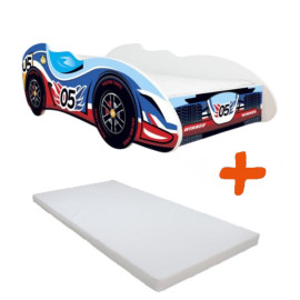 Lit + Matelas - Lit Enfant 05 Car - F1 - 160 x 80 cm