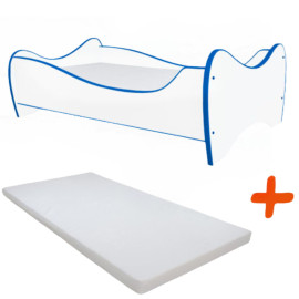 Lit et Matelas - Lit Enfant Blanc et Bleu -