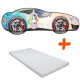 Lit et Matelas - Lit Enfant Licorne - Racing Car Girl - 160 x 80 cm