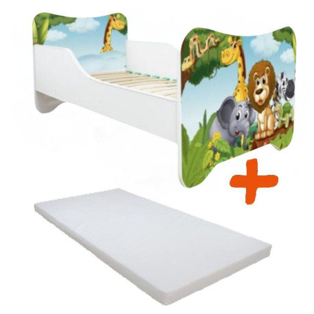 Lit et Matelas - Lit Enfant Jungle et Safari - Happy Kitty - 160 x 80 cm