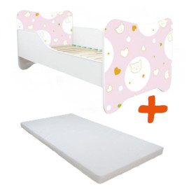 Lit et Matelas - Lit Enfant Chaton Blanc - Happy Kitty - 160 x 80 cm