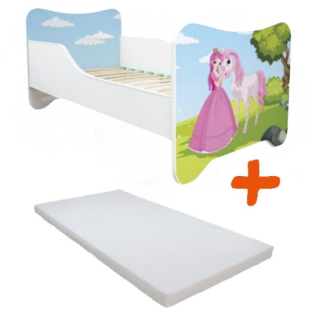 Lit et Matelas - Lit Enfant Princesse et son Cheval - Happy Kitty - 160 x 80 cm