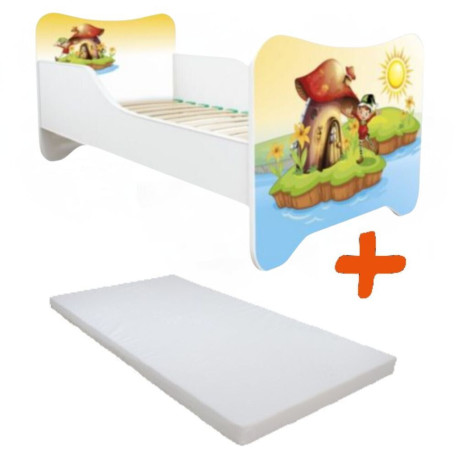 Lit et Matelas - Lit Enfant Elfe - Happy Kitty - 160 x 80 cm