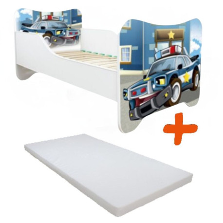 Lit et Matelas - Lit Enfant Police - Happy Kitty - 160 x 80 cm