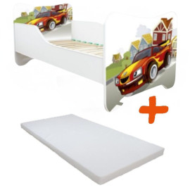 Lit et Matelas - Lit Enfant Racing Car - Happy Kitty - 160 x 80 cm