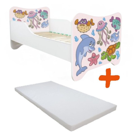 Lit et Matelas - Lit Enfant Poissons - Happy Kitty - 160 x 80 cm