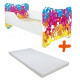 Lit et Matelas - Lit Enfant Fleurs multicolores - Happy Kitty - 160 x 80 cm