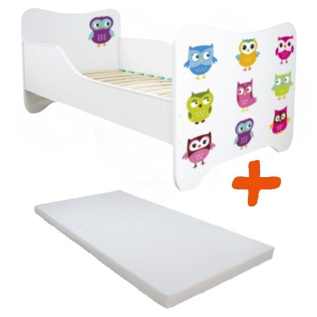 Lit et Matelas - Lit Enfant Hiboux et Chouettes - Happy Kitty - 160 x 80 cm