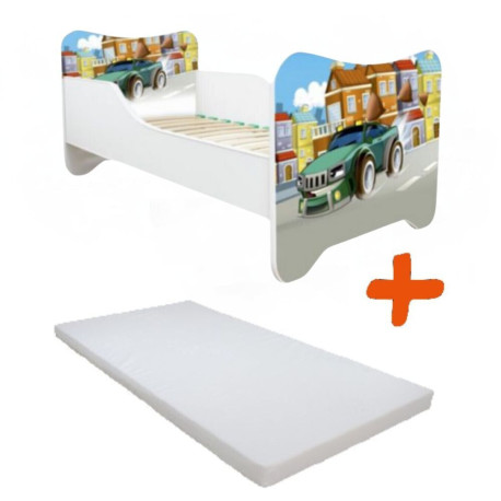 Lit et Matelas - Lit Enfant Super Car - Happy Kitty - 160 x 80 cm