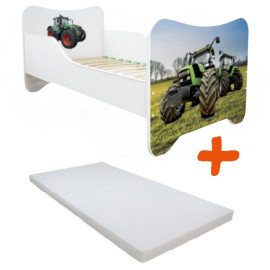 Lit et Matelas - Lit Enfant Tracteurs - Happy Kitty - 160 x 80 cm