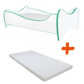 Lit et Matelas - Lit Enfant Blanc et Vert -