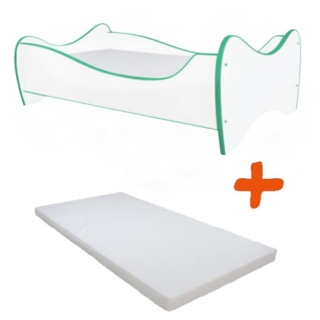 Lit et Matelas - Lit Enfant Blanc et Vert -