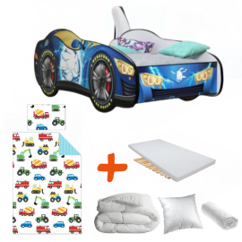 Pack Lit Complet - Lit Enfant - Racing Car Hero Voiture Sonic - 140 x 70 cm