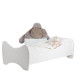 Pack 7en1 Lit Junior blanc 140 cm avec Matelas + Oreiller + Couette + Taie+ Housse de couette +Drap housse