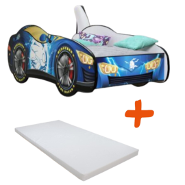 Lit et Matelas - Lit Enfant - Racing Car Hero Led Voiture Sonic -160x80 cm