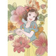 Poster d'Art - Blanche Neige Entourée De Fleurs - 30x40 cm