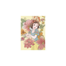 Poster d'Art - Blanche Neige Entourée De Fleurs - 30x40 cm