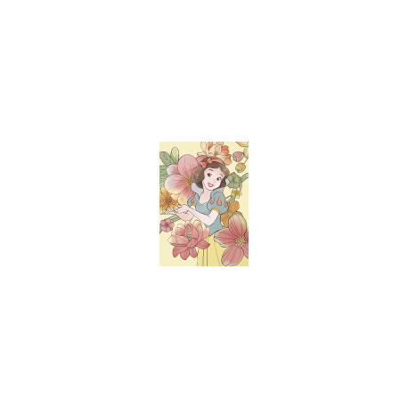 Poster d'Art - Blanche Neige Entourée De Fleurs - 30x40 cm