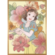 Poster d'Art - Blanche Neige Entourée De Fleurs - 50x70 cm