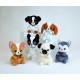 Kidimols Lot De 6 Chiens En Peluche sur fond gris