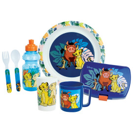 Ensemble Repas - Disney Le Roi Lion - Assiettes, Couverts, Boîte à gouter, verres, mug