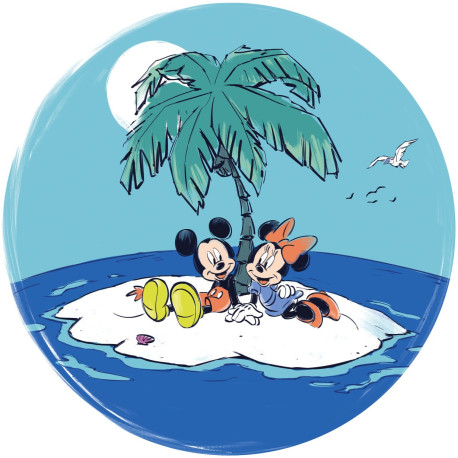 Photo murale ronde autocollante Mickey & Minnie A La Plage