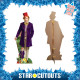 Figurine en carton taille réelle Willy Wonka Charlie et la Chocolaterie avec un manteau violet et un chapeau rouge 193cm