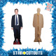 Figurine en carton taille réelle Hugh Grant en costume noir et cravate bleue 181cm