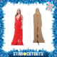 Figurine en carton Jodie Comer robe de soirée rouge - hauteur 172 cm