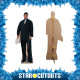 Figurine en carton Gangster (en costume à fines rayures noir) hauteur 182 cm