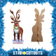 Figurine en carton Rudolph le renne de noël au nez rouge hauteur 183 cm