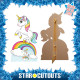 Figurine en carton Licorne sur arc en ciel hauteur 163 cm