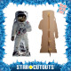 Figurine en carton Buzz Aldrin Astronaute debout avec mini buggy et sa tenue d'astronaute - Hauteur 187 cm