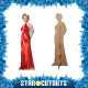 Figurine en carton Marilyn Monroe Robe de soirée rouge satinée - 177 cm